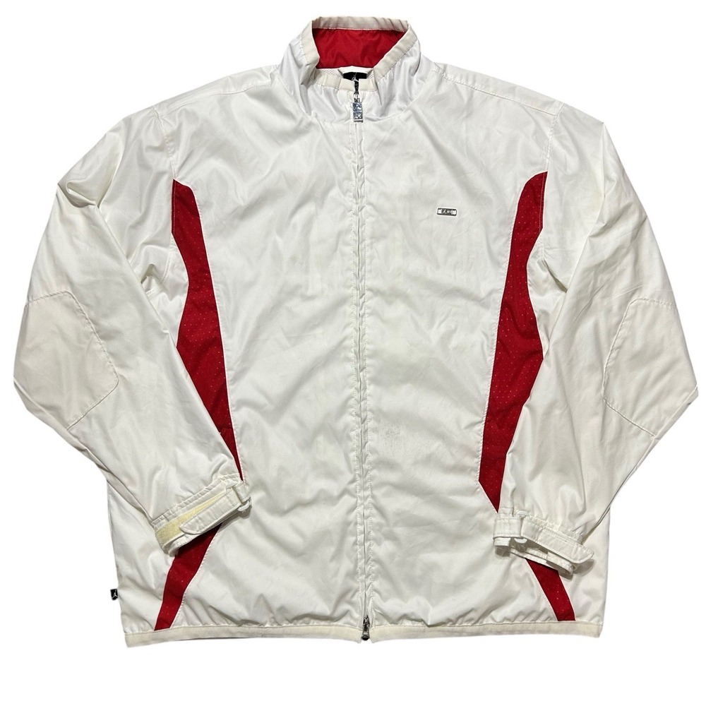 Nike Air‎ Jordan AF-1 Air Force One White Red Full Zip Windbreaker Jacket XXL